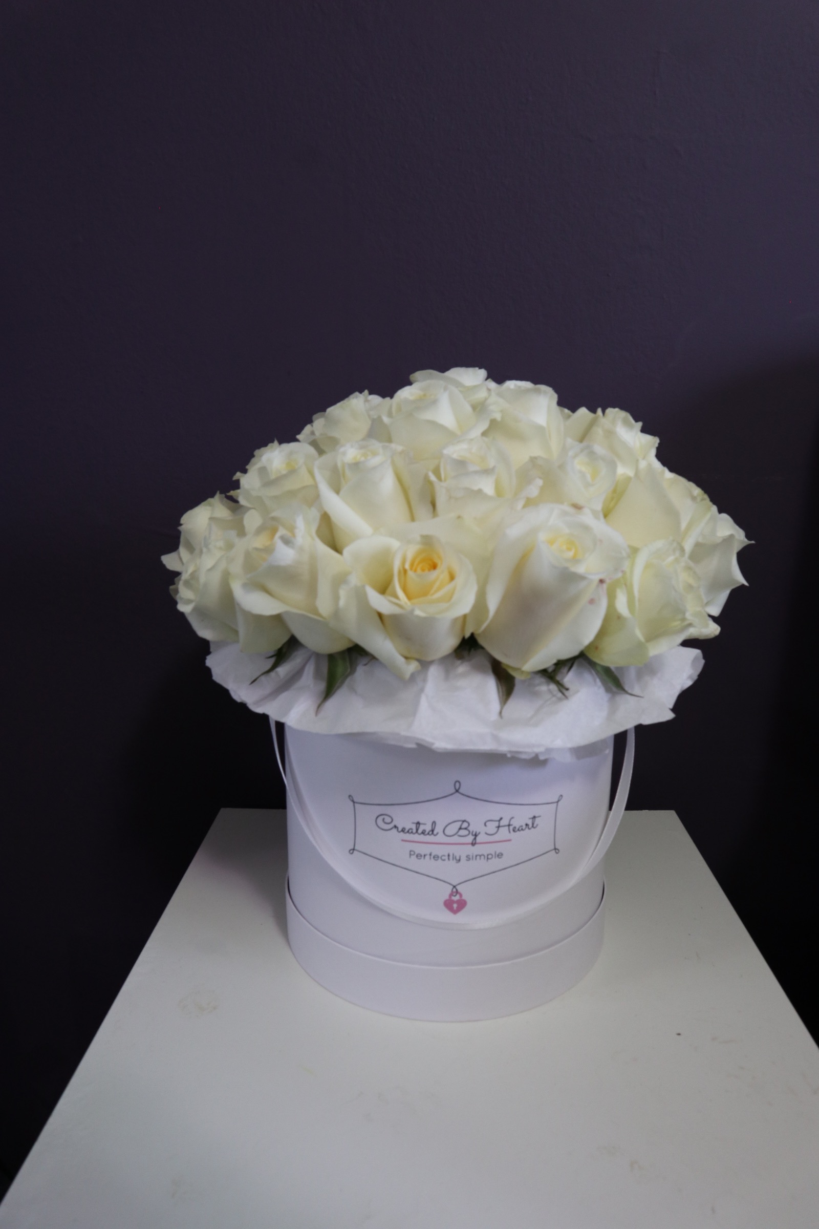 Hat Box Roses, will be in a white hat box in Kennesaw, GA